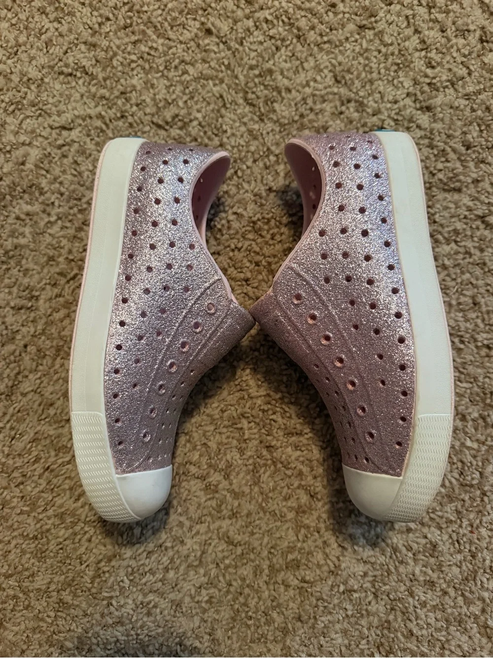 Native Rose Gold sparkle slip on shoe J3 Girls